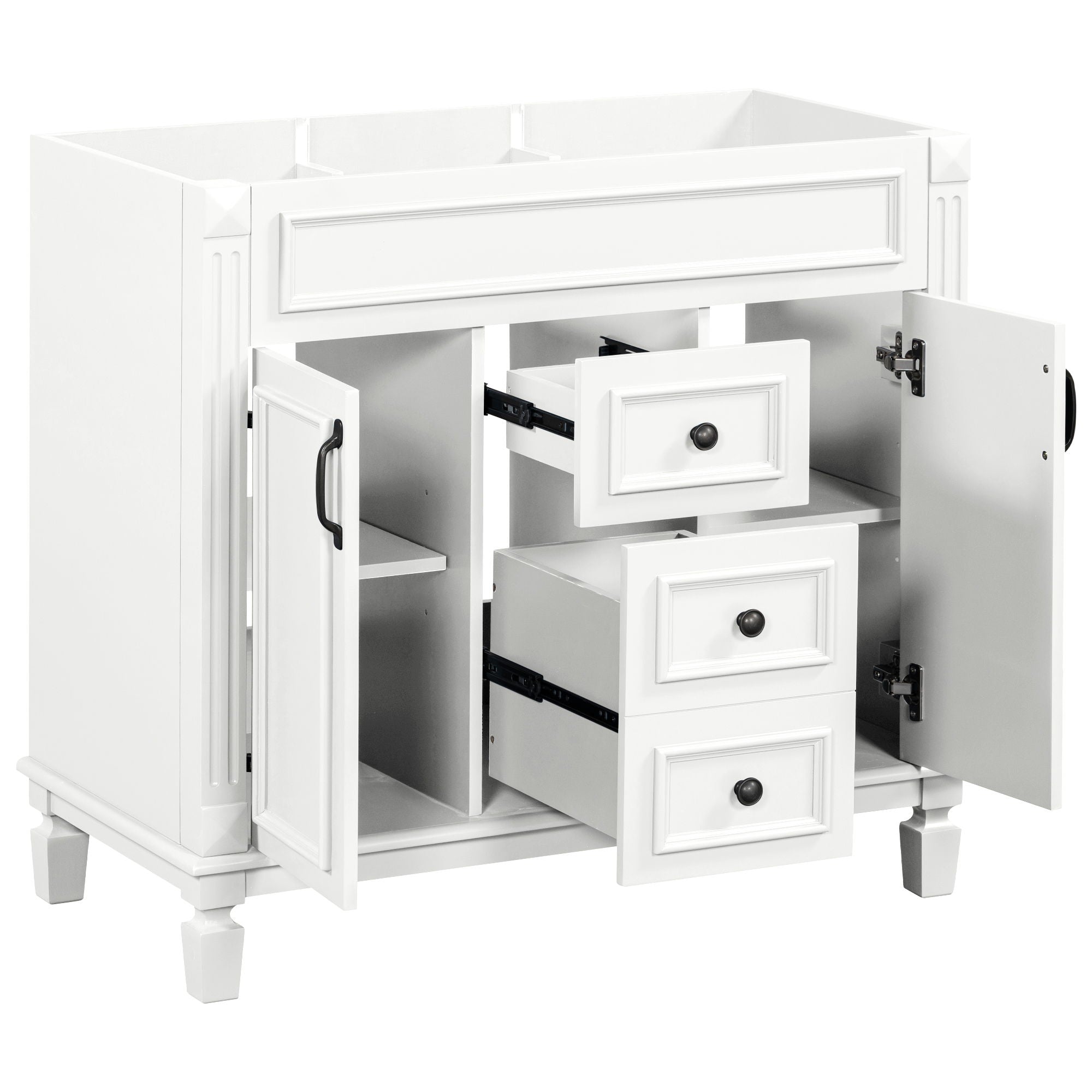 Bathroom Vanity Cabinet With 2 Soft Closing Doors And 2 Drawers