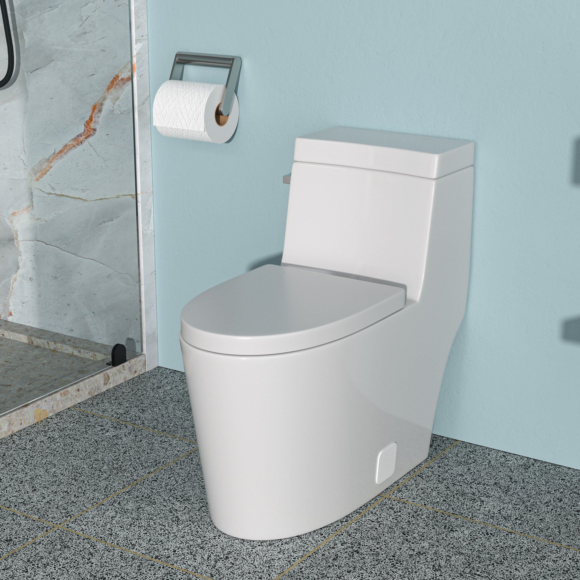 1 Piece Toilet And Soft Closing Seat - White