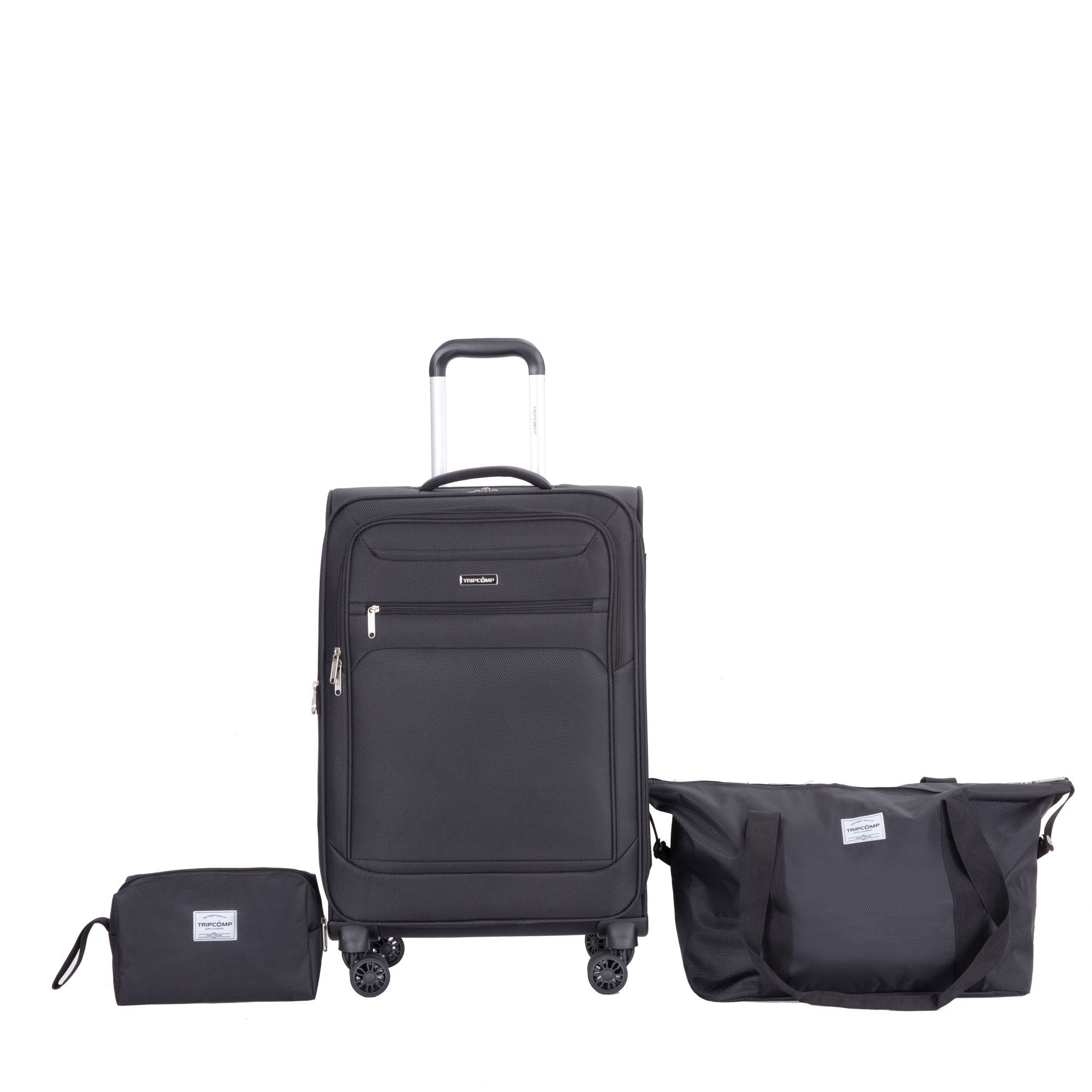 3 Piece Luggage Sets, Softshell Suitcase Spinner Wheels