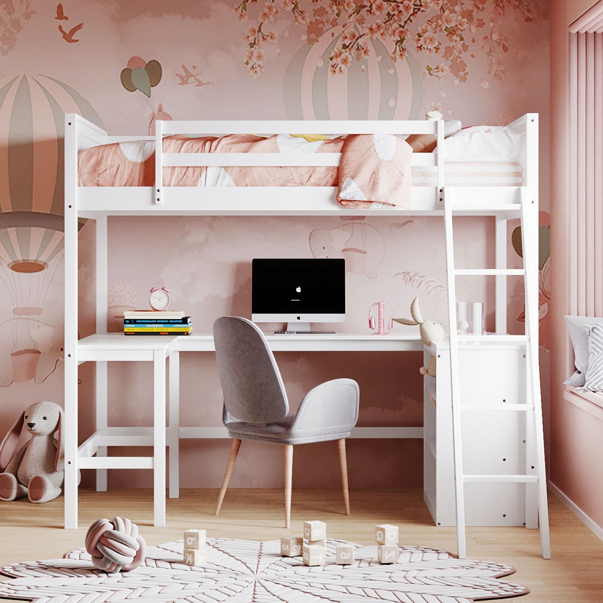 Loft Bed With Shelves With Desk