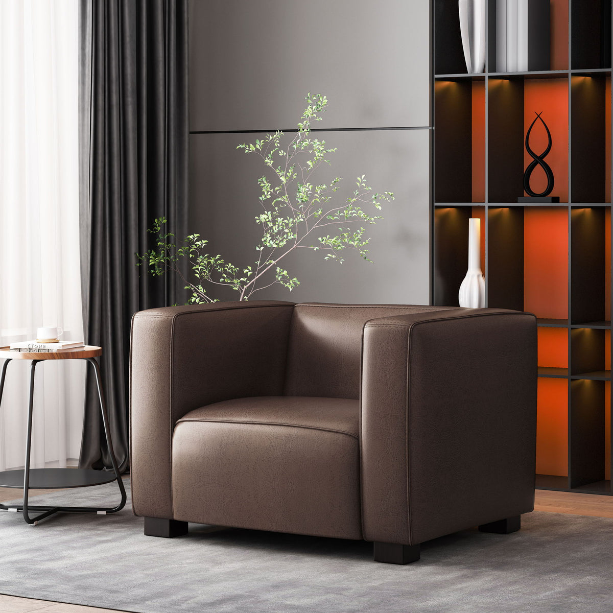Vortexia - Club Chair With Tuxedo Design
