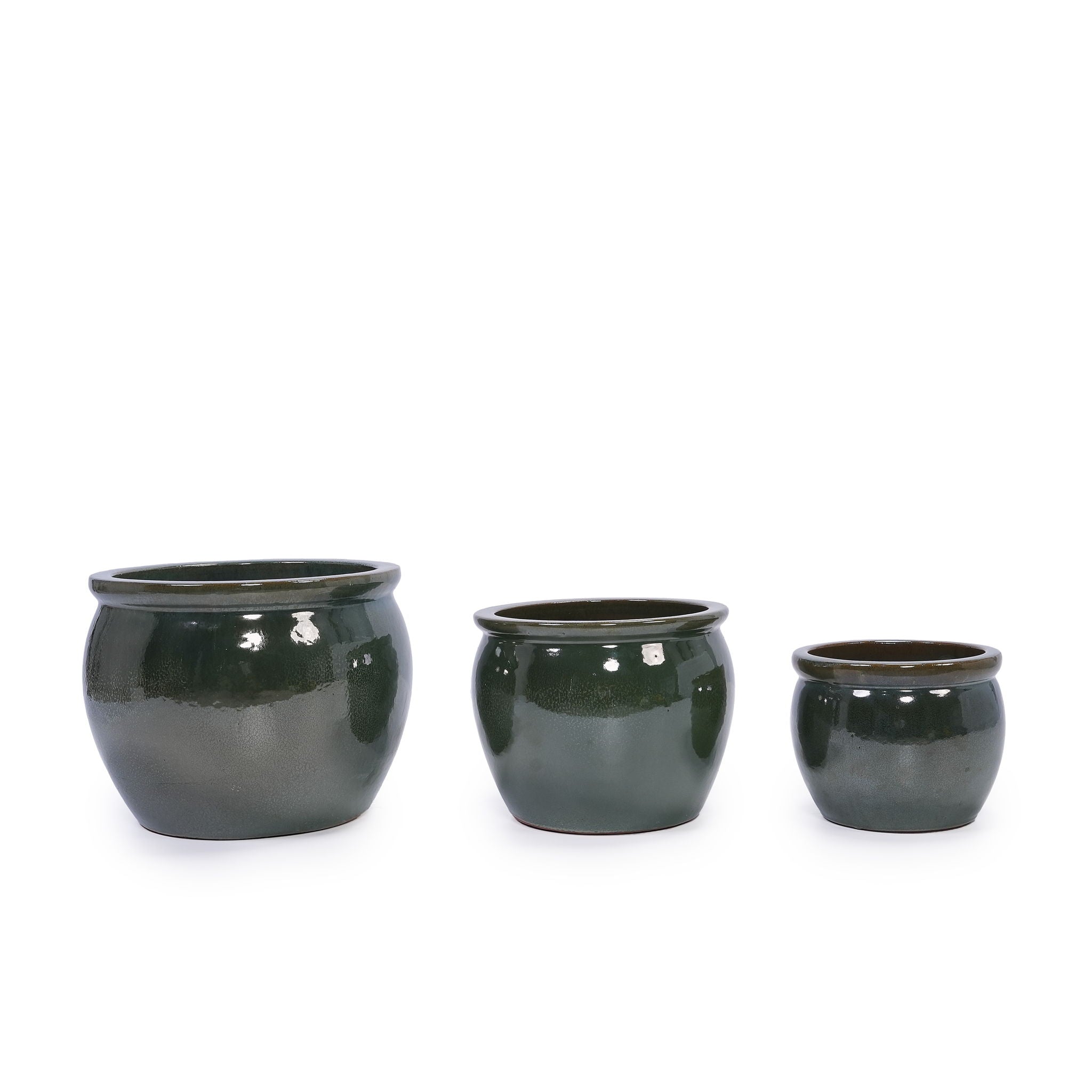 3 Pieces Ceramic Flowerpot, Planter For Patio, Garden Or Windowsills