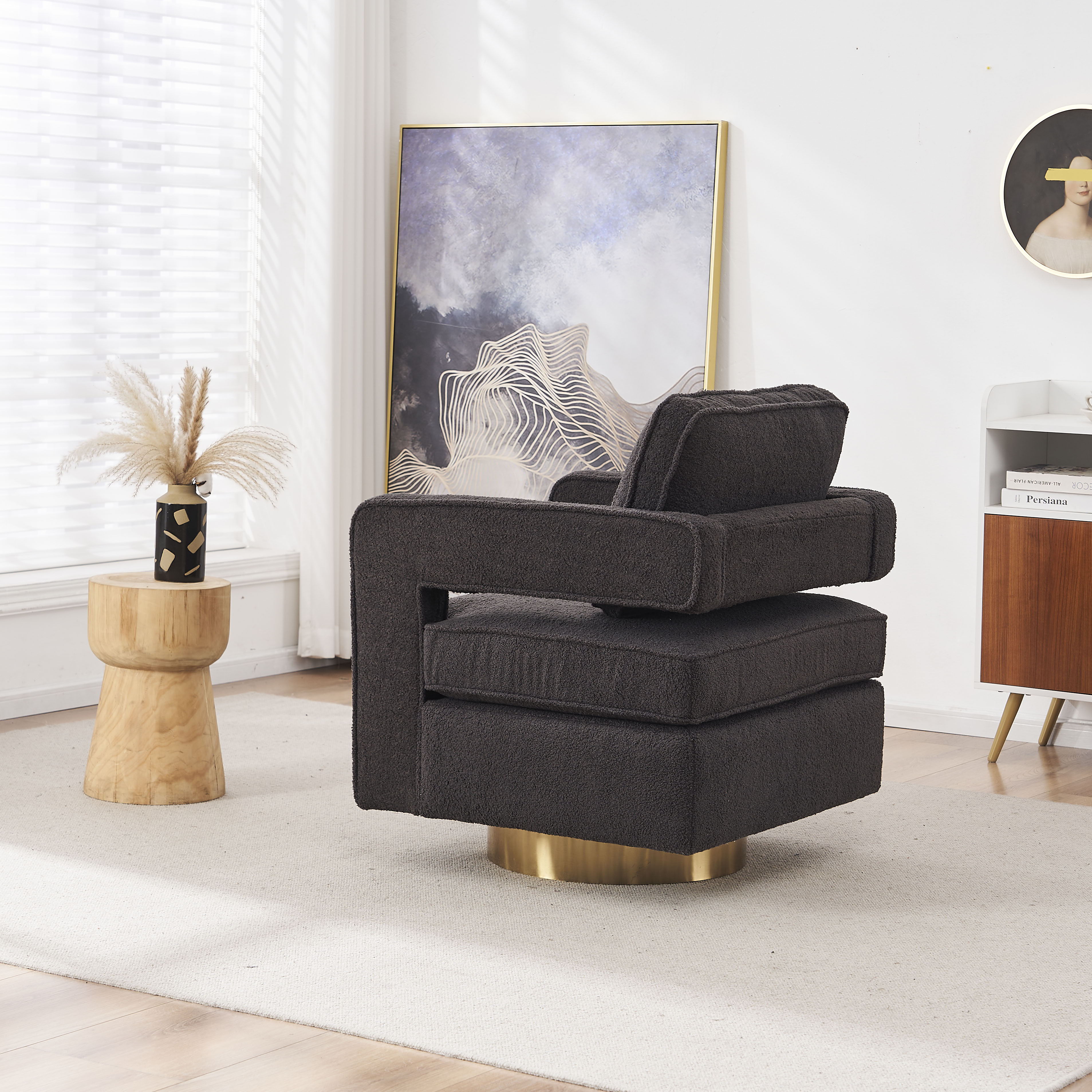 Swivel Barrel Chair 360 Degree Swivel Club Modern Accent Single Sofa Chair