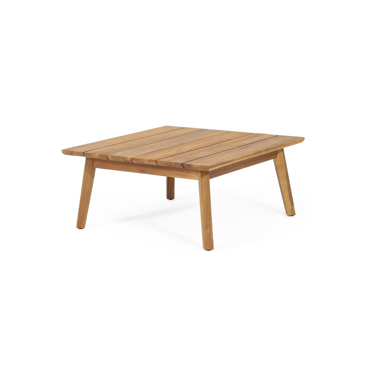 Crowne - Modern Coffee Table With Slat Design - Teak
