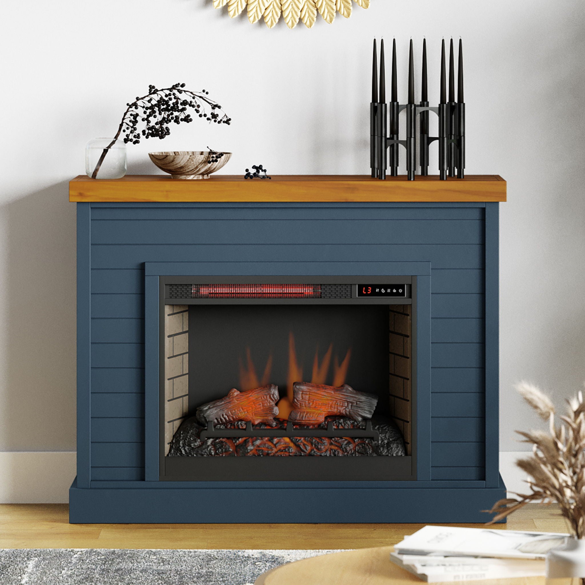 48" Fireplace With Mantel