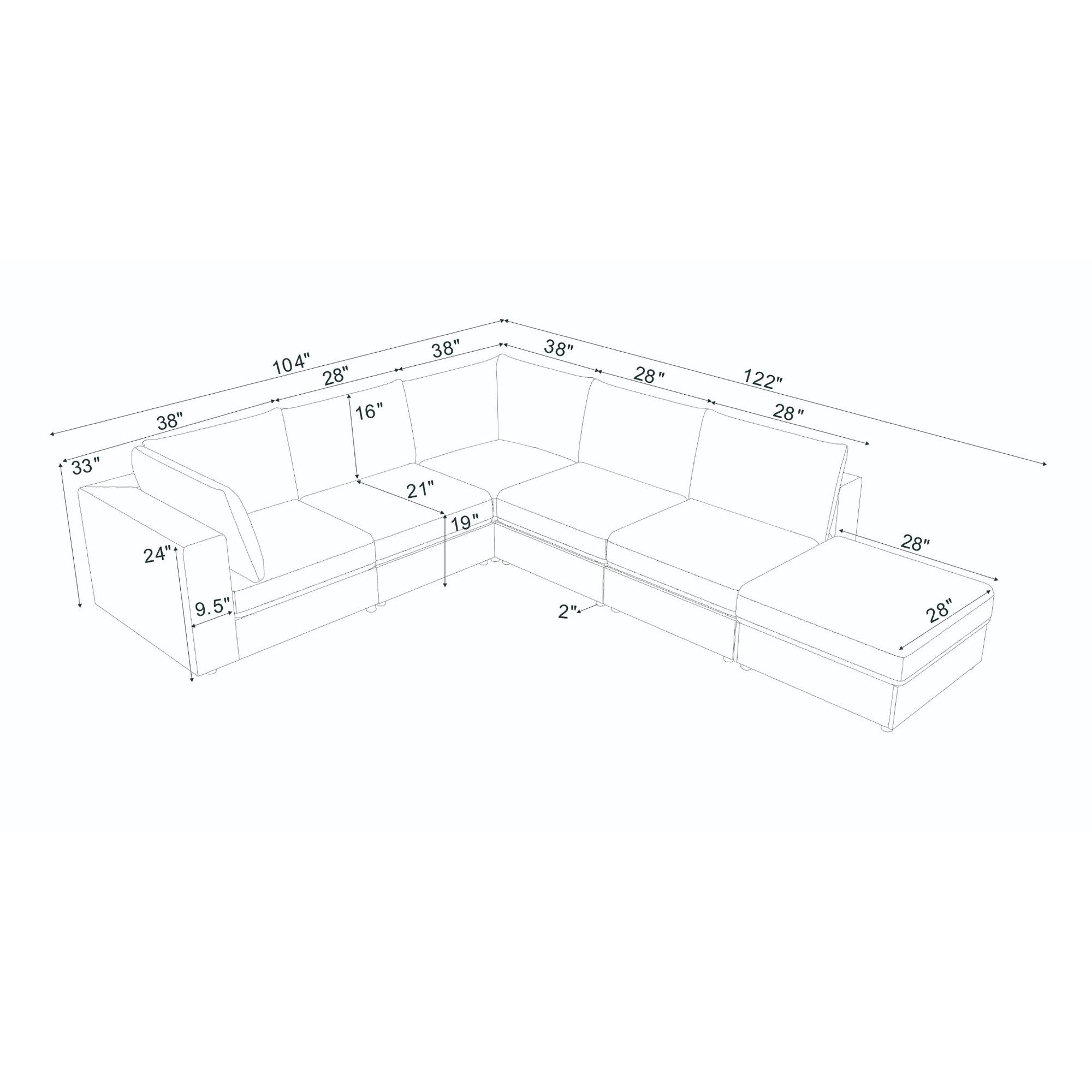 Modern Reversible Modular Sectional