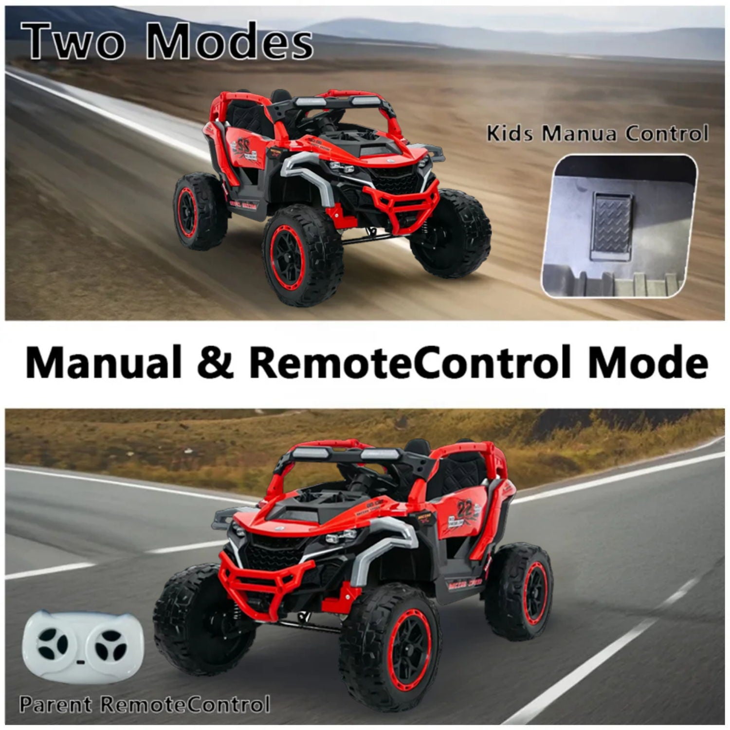Ride On Kids Electric Truck With Remote Control, Front & Rear Suspension