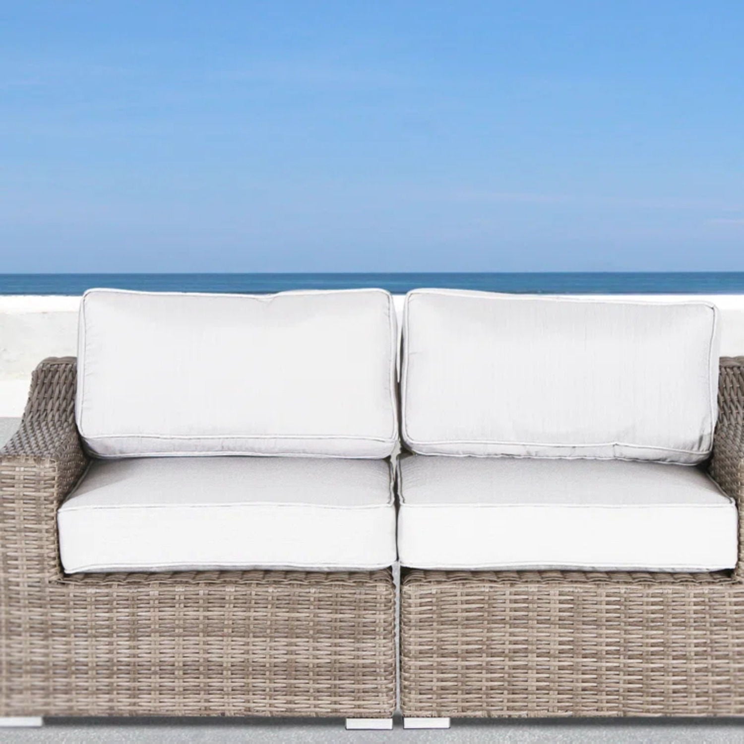 Chic Wide Outdoor Loveseat With Cushions