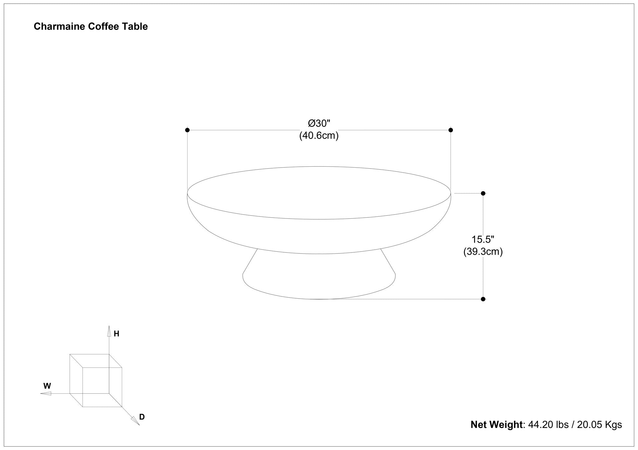 Charmaine - Cast Aluminum Coffee Table - Black