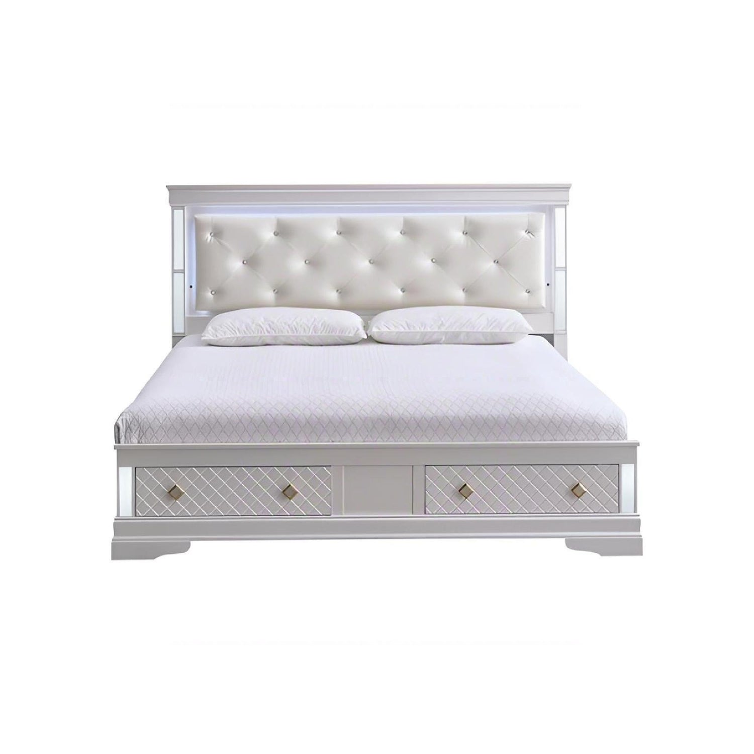 Verona - Bed With LED Accent Lighting, 2 Drawers