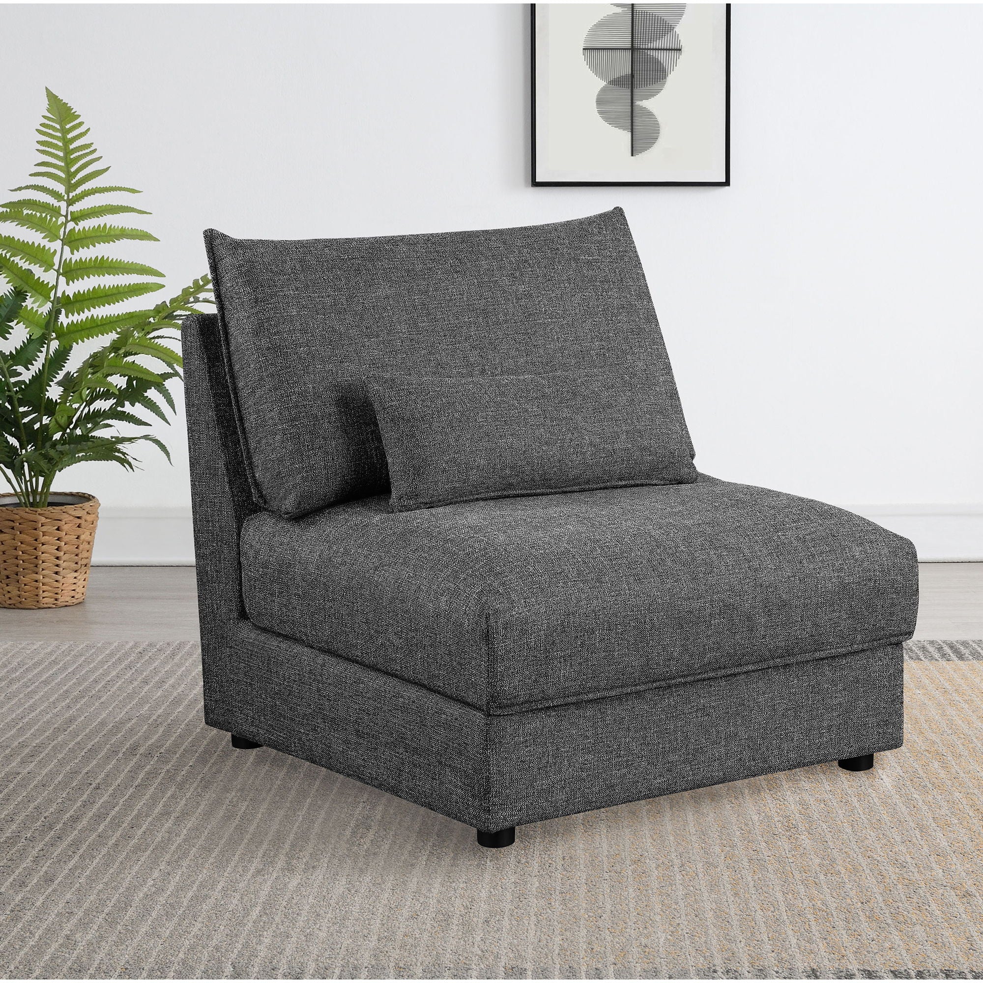Wakefield - Upholstered Armless Slipper Chair - Black
