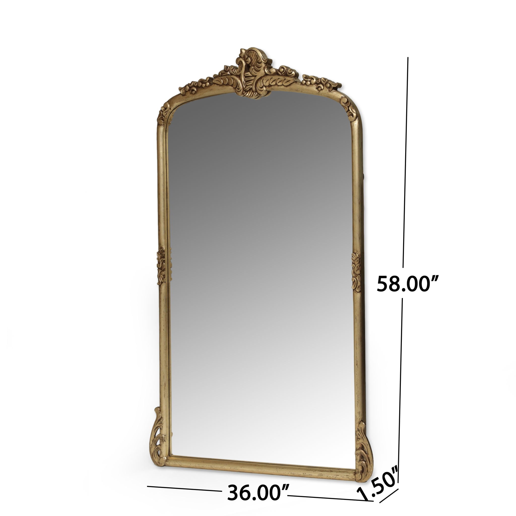 Traditional Handcrafted Over Mantle Mirror - Antique Gold
