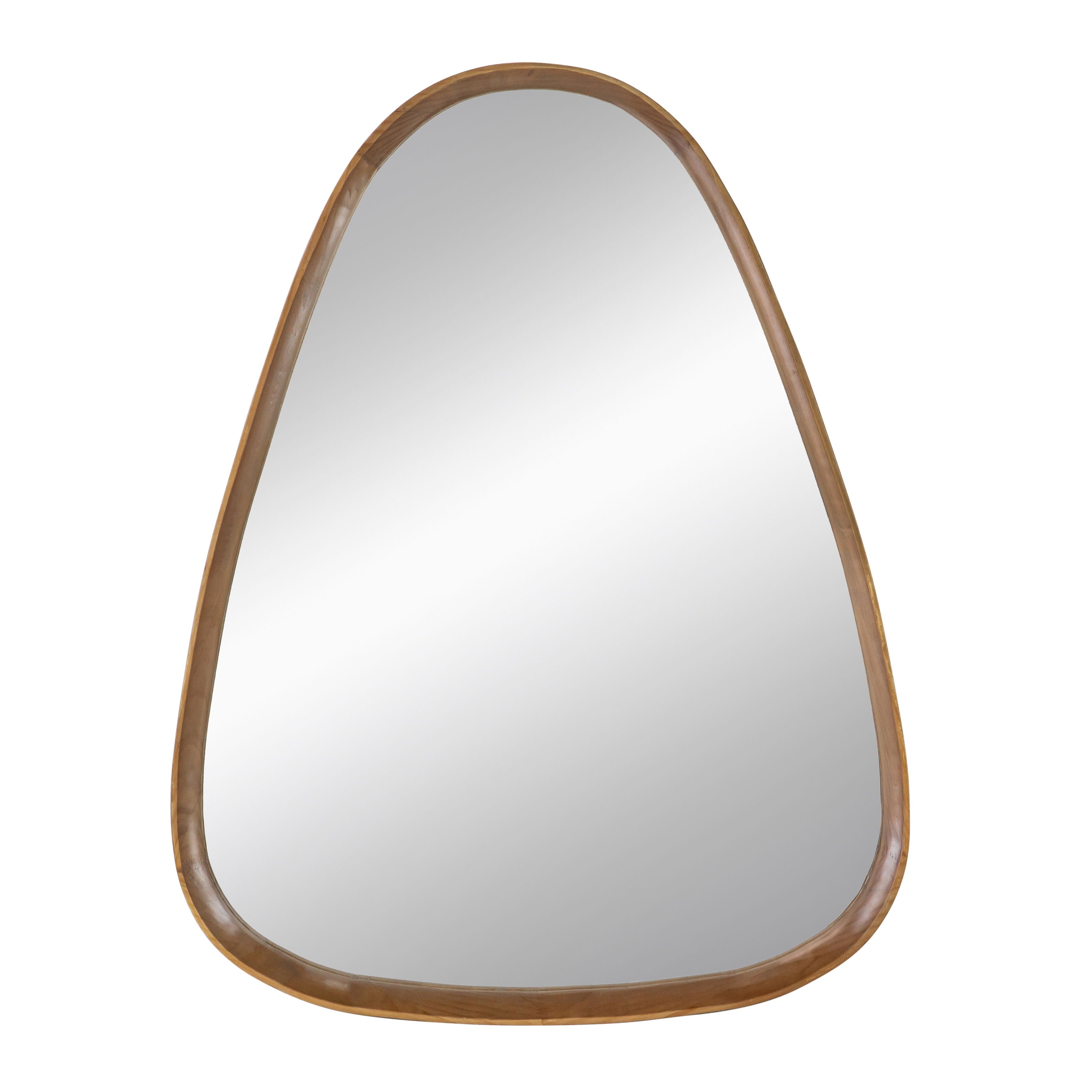 Irrgeular Mirror With Frame, Wall Mirror For Living Room Bathroom Entryway - Brown