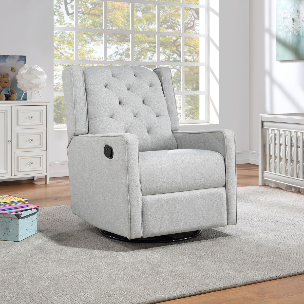 Milah - Gliding Swivel Recliner Tufted Brushed - Natural