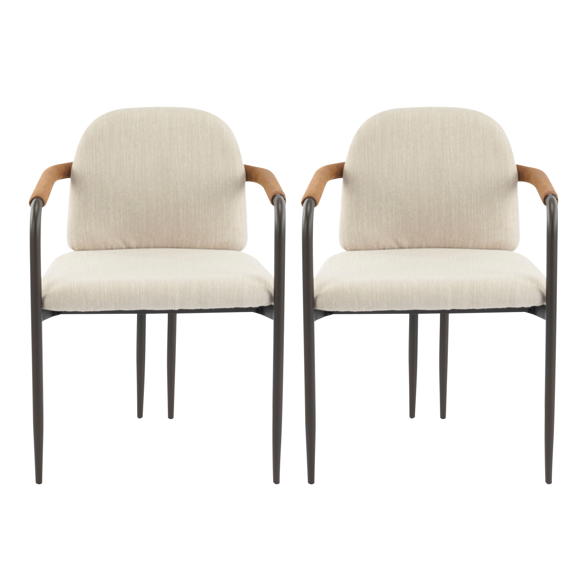 Modern Dining Chair Set With Durable Iron Frame And Comfortable Fabric Upholstery
