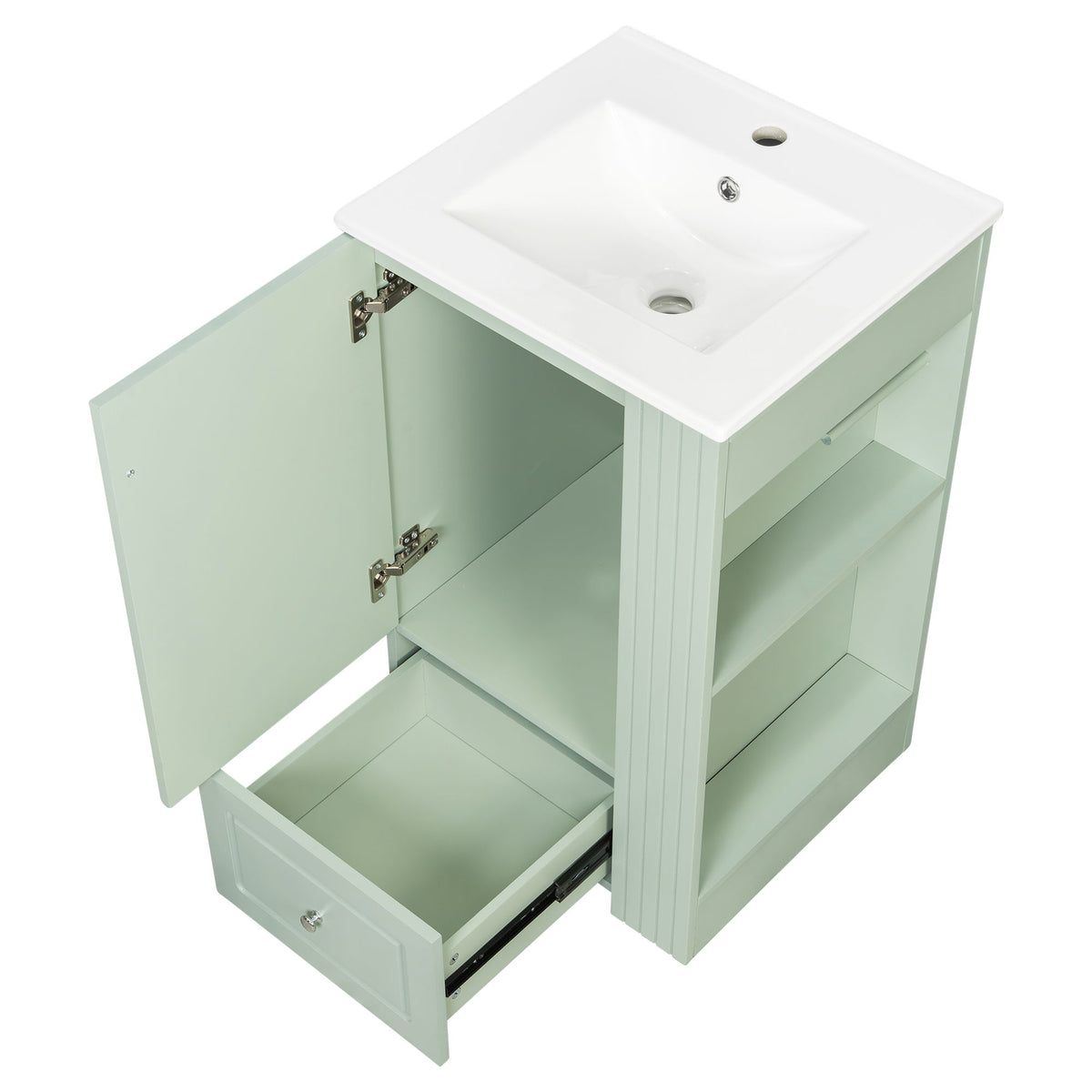Modern Freestanding Bathroom Vanity With Sink, Soft-Close Drawer, Towel Bar