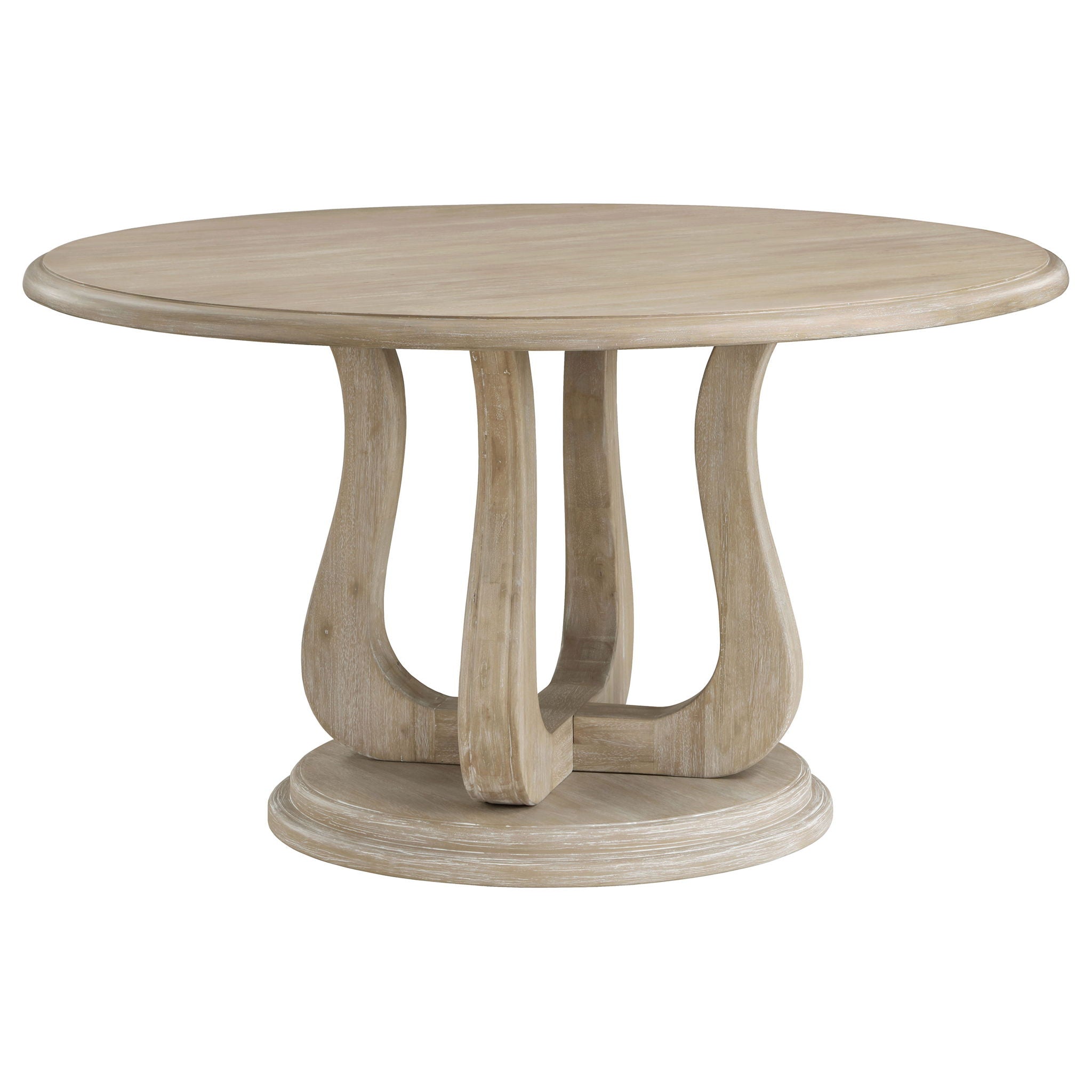 Verdugo - Round Dining Table With Pedestal Base - White Washed
