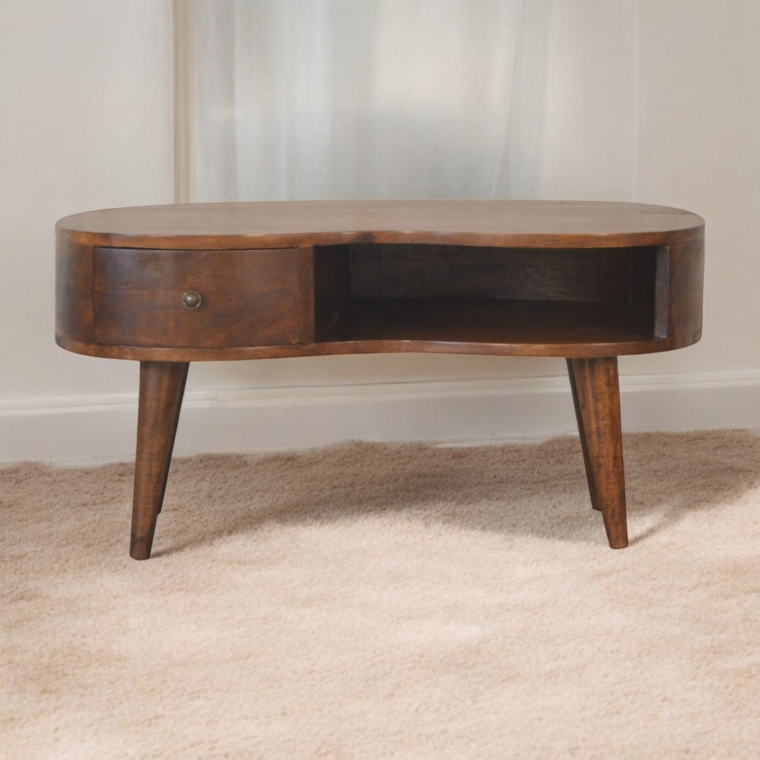 Wave Coffee Table With 1 Drawer