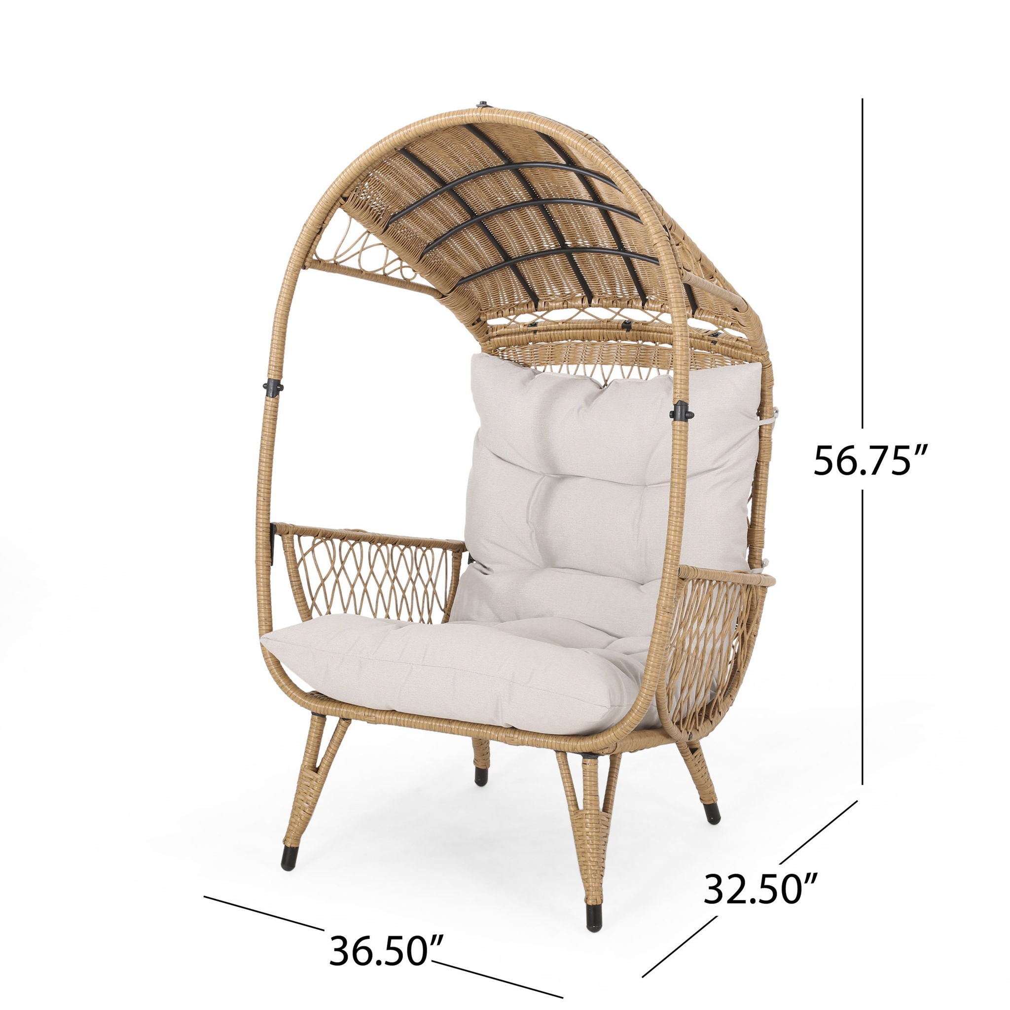 Outdoor Wicker Standing Basket Chair With Cushion