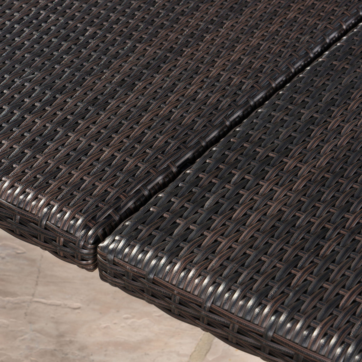 Outdoor Square Rattan Wicker Dining Table - Brown