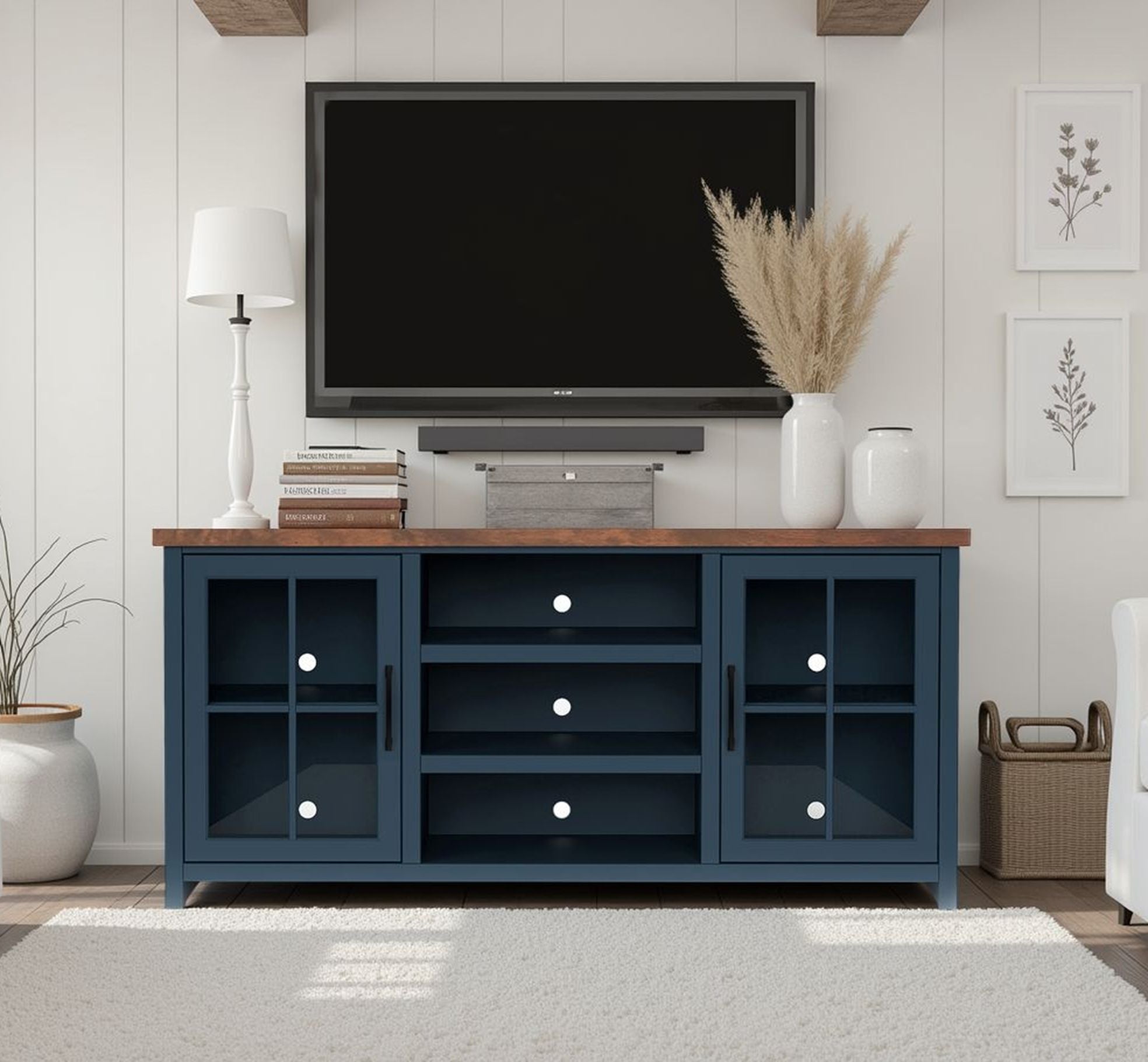 TV Stand Console & Cable Management