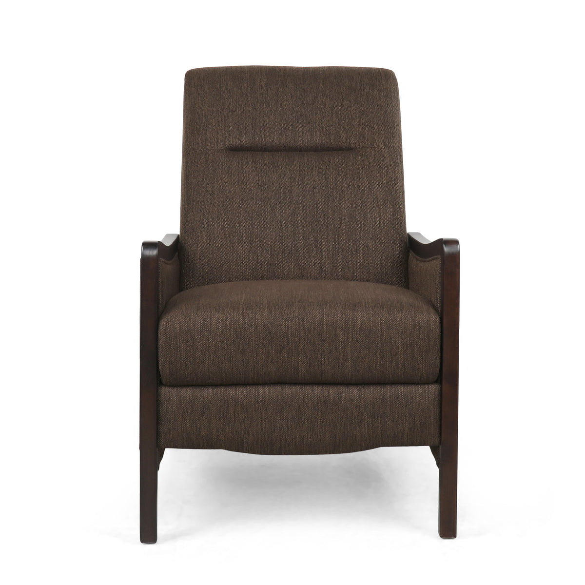 Drury - Contemporary Fabric Upholstered Pushback Recliner - Brown