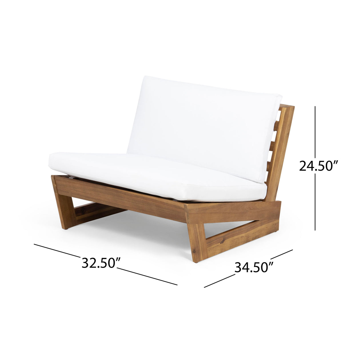 Acacia Wood Outdoor Club Chair With Cushions