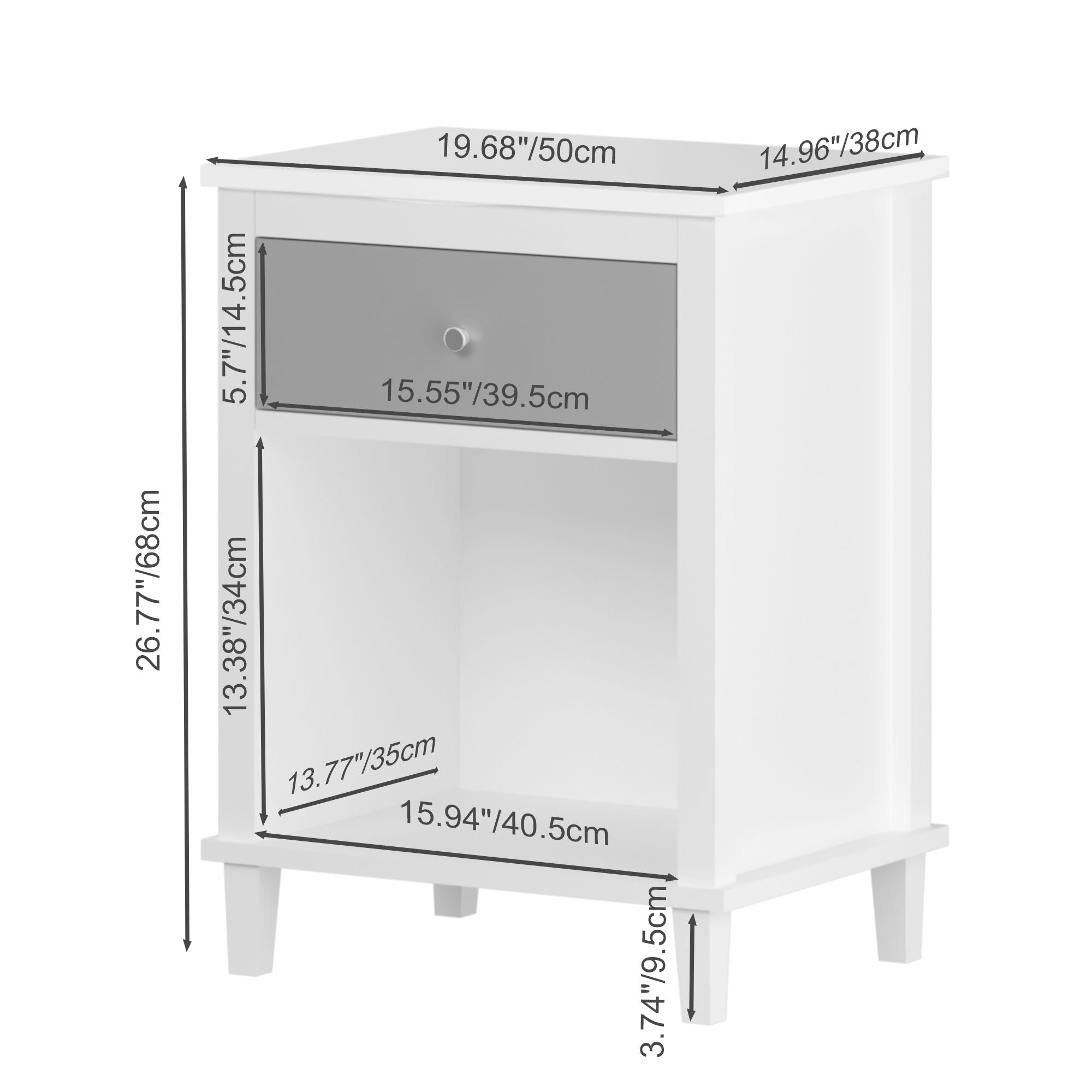 Nightstand With 1 Drawer 1 Shelf