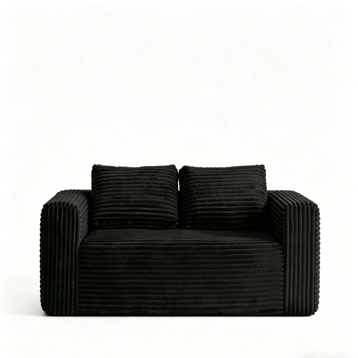 Cloud Loveseat Sofa, 2 Seater Boneless Couch - Black