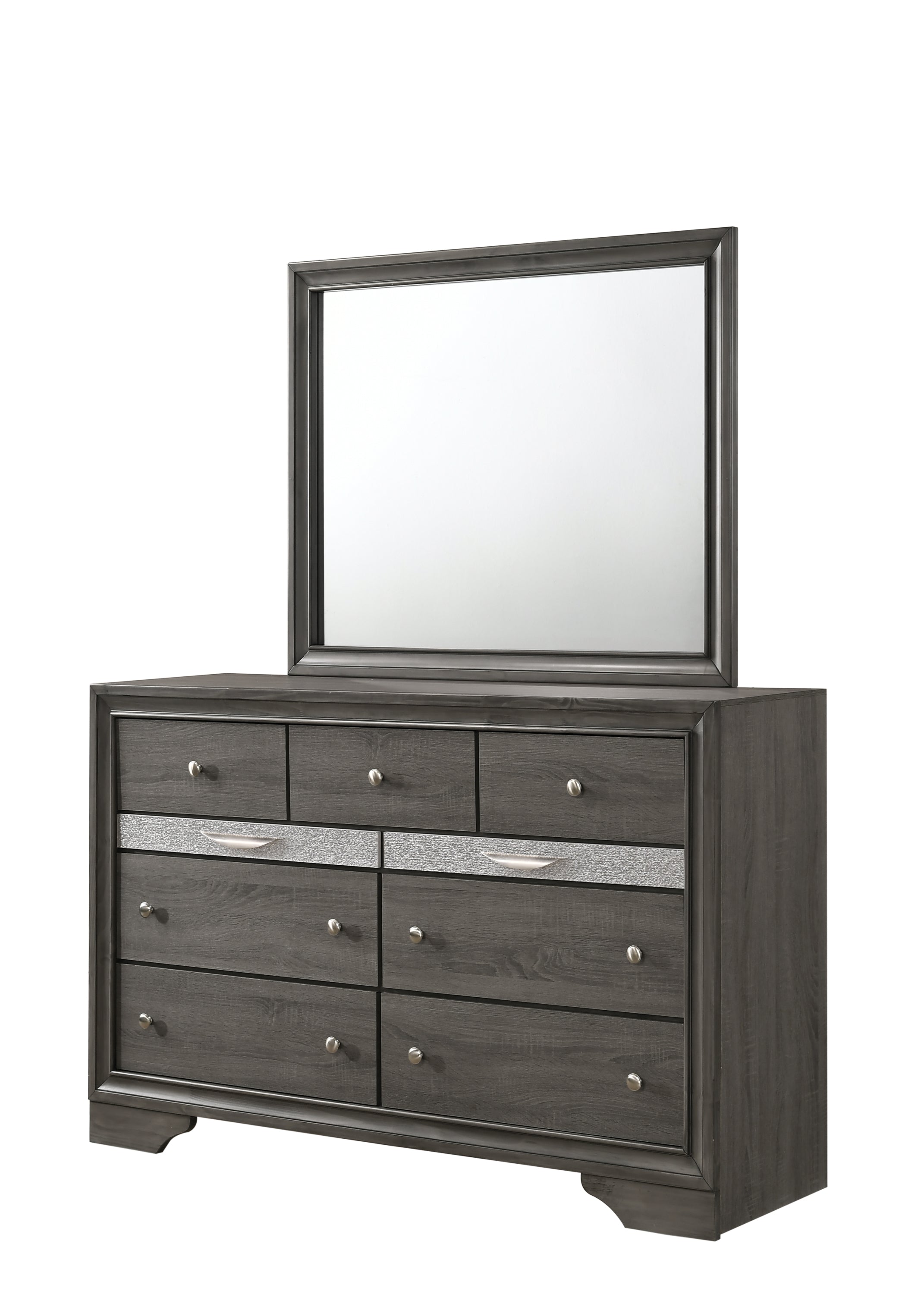 Matrix Traditional Style Full 4 Piece Storage Bedroom set made with Wood in Gray