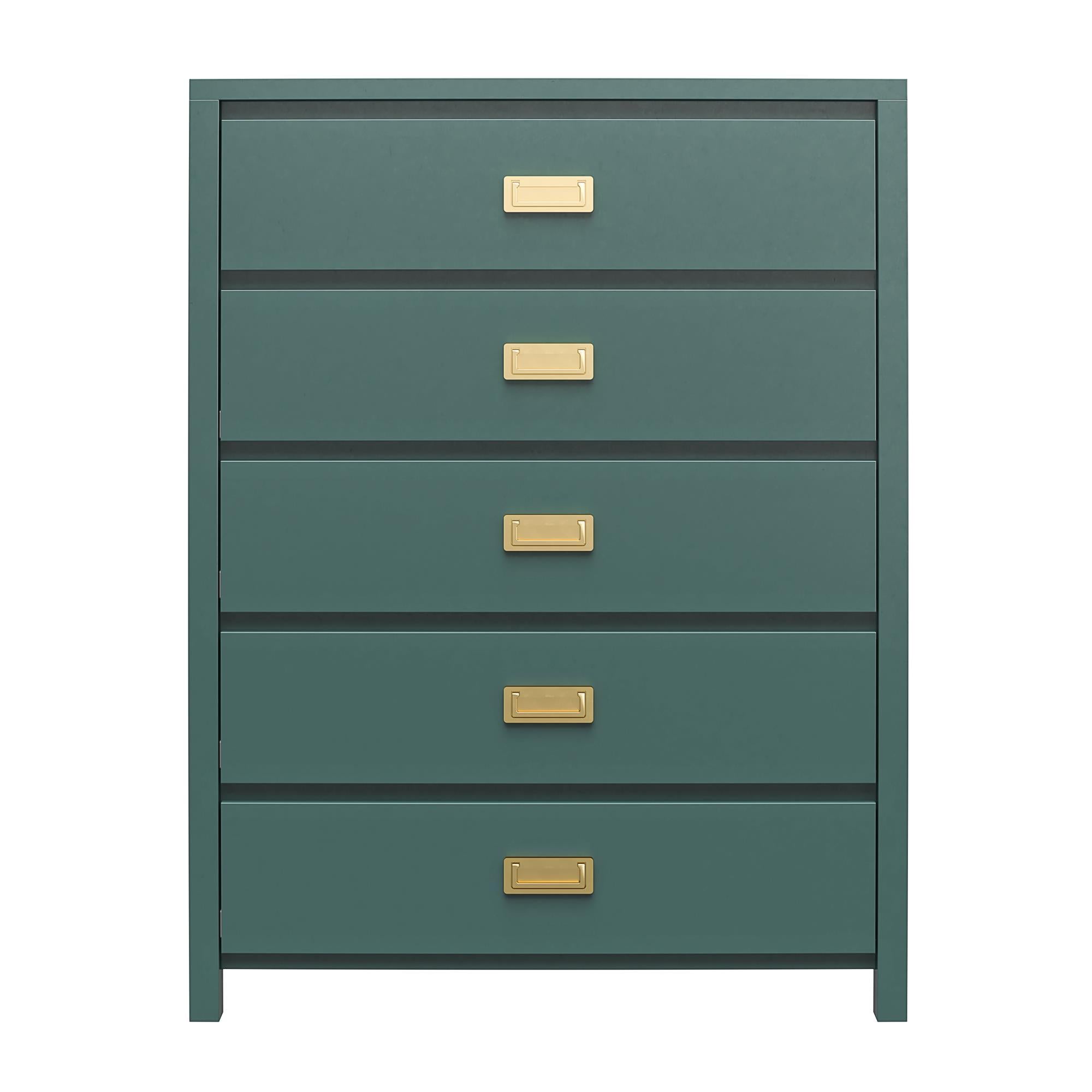 Haven - 5 Drawer Dresser - Dark Green