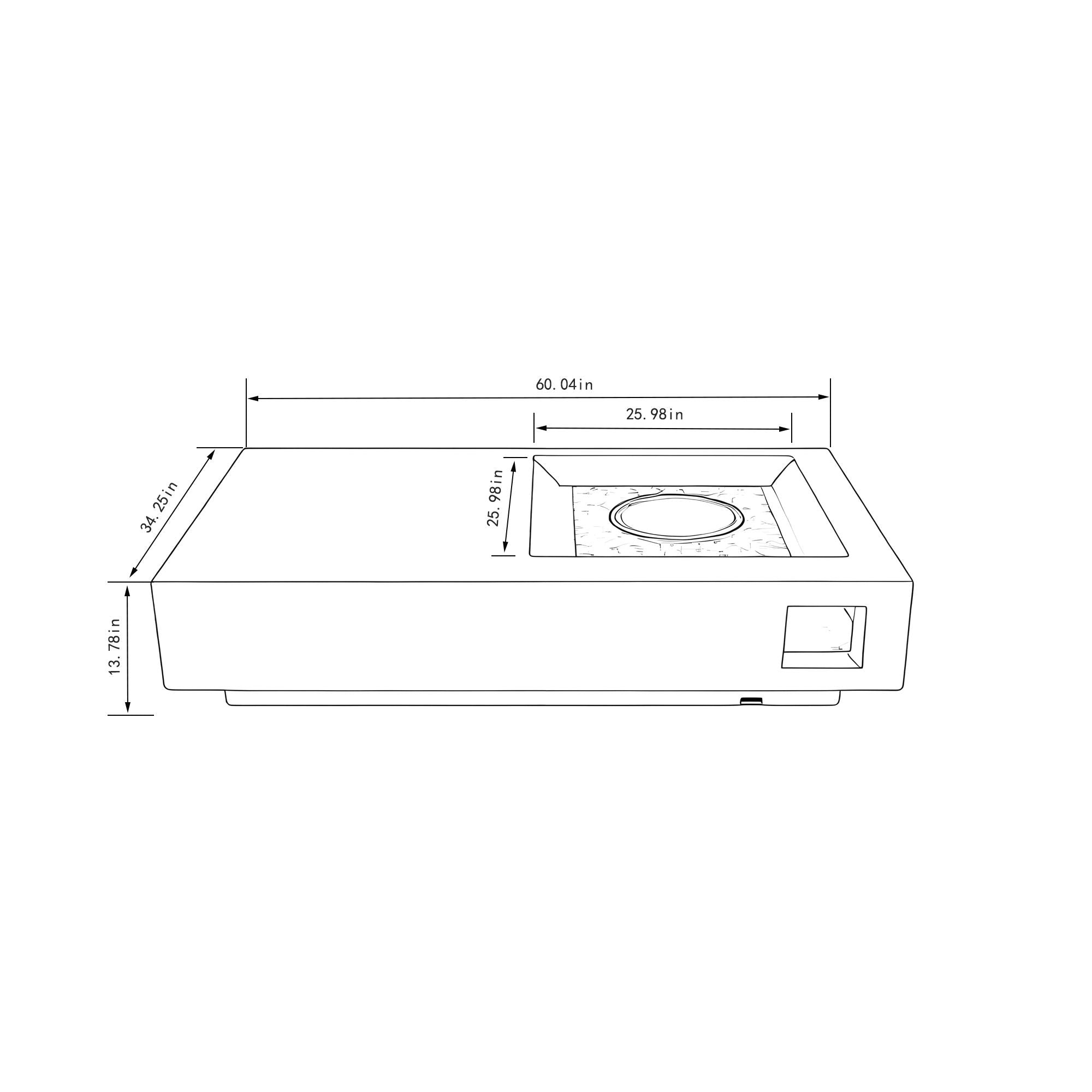 Propane Gas Fire Pit Table, 50000 Btu Rectangular Concrete Fire Pit For Outside Patio Deck Garden Backyard - Light Gray