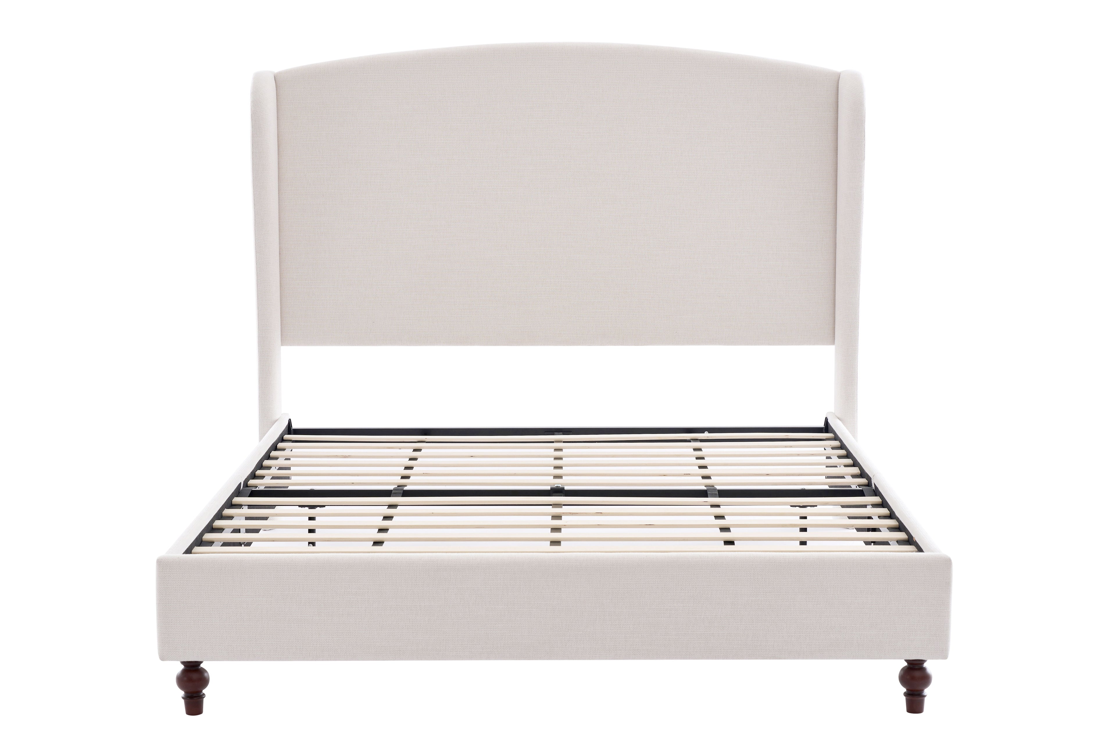 Windsor - Tall Headboard Upholstered Wingback Bed Premium Minimalist Designs No Box Spring Needed