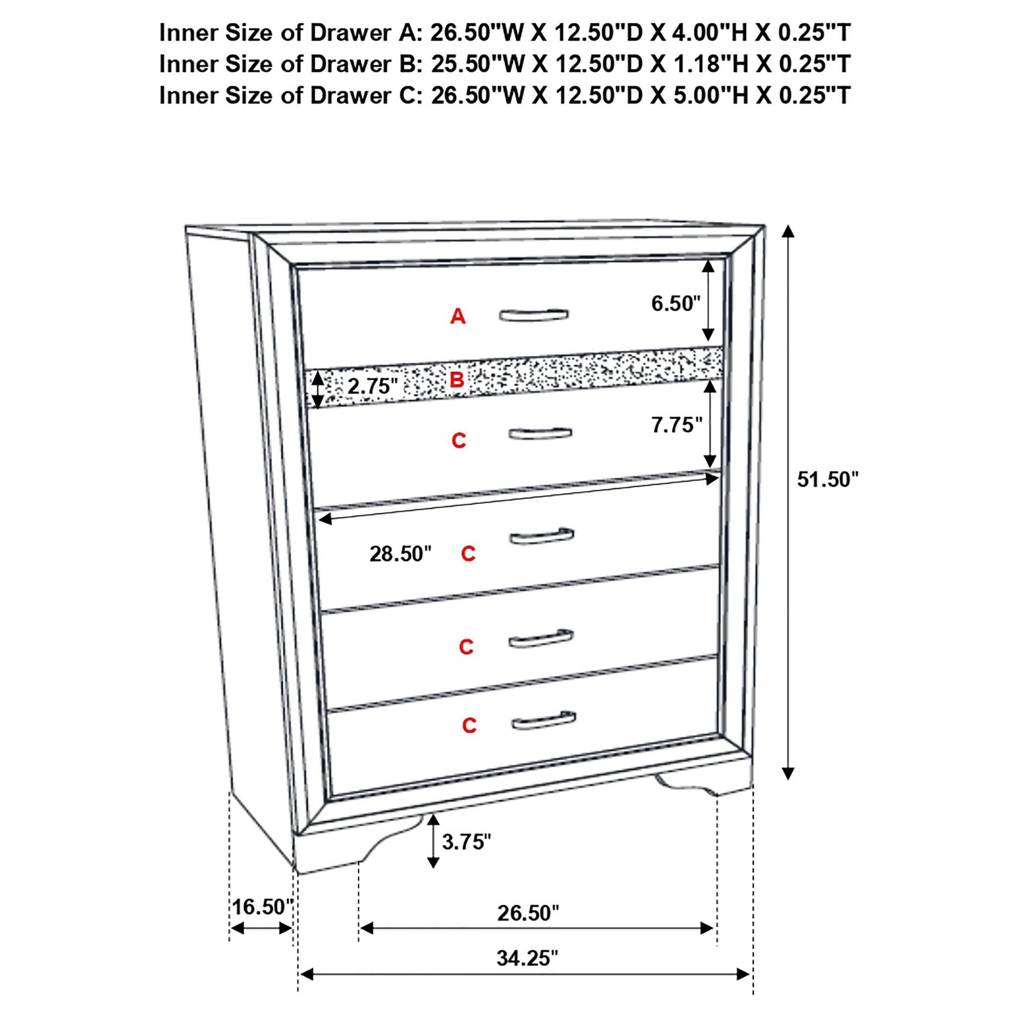 Annie - 6 Drawer Bedroom Chest