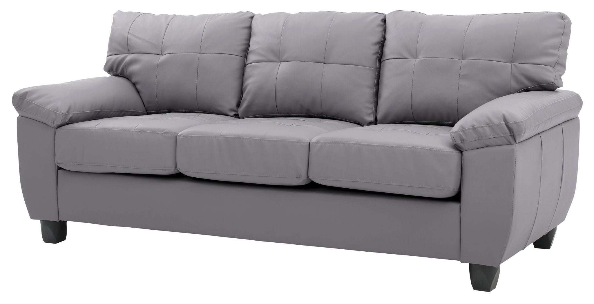 Sophisticated Sofa With Padded Arms - Gray