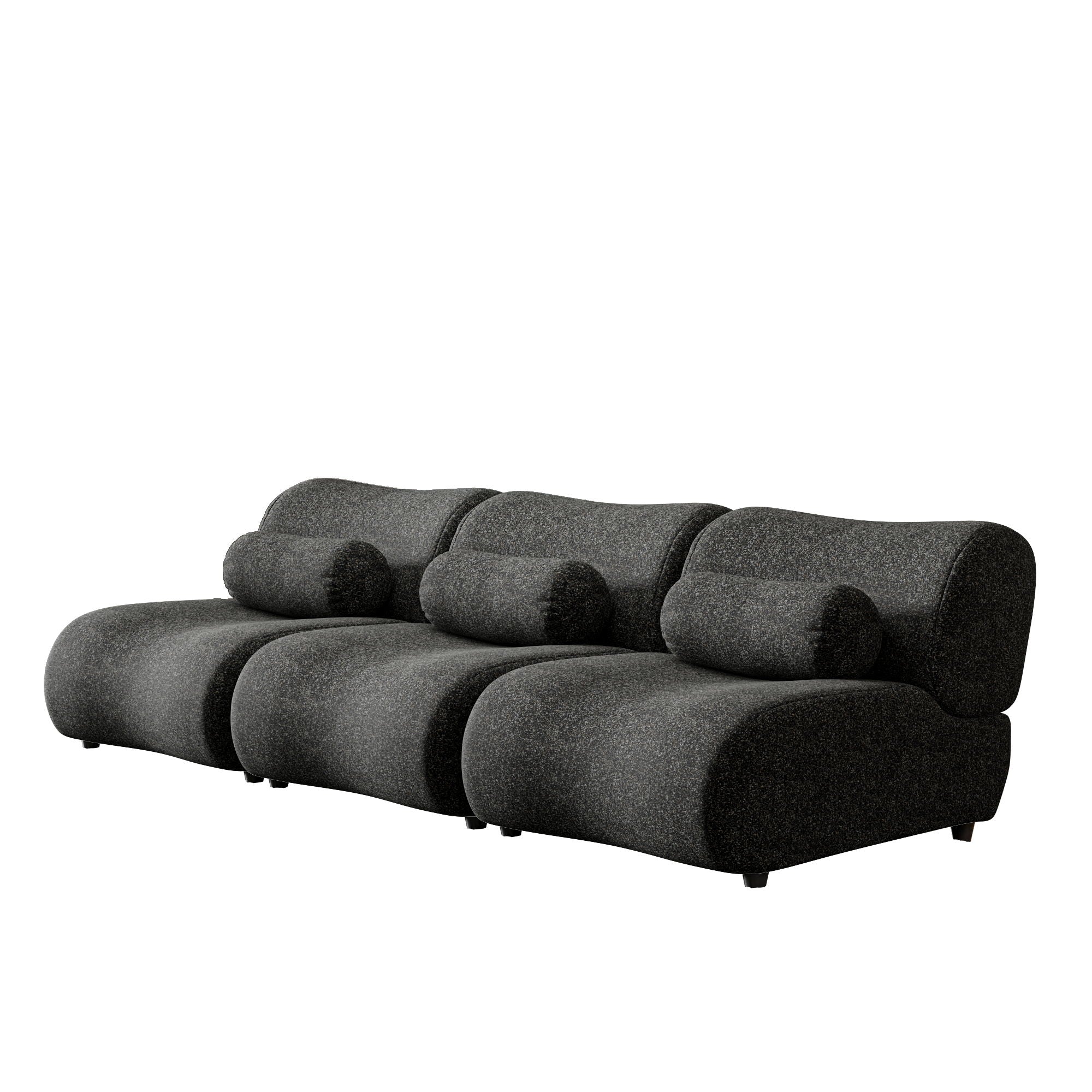 Contemporary Modular 3 Seat Sectional With Deep Seating, Soft Backrest
