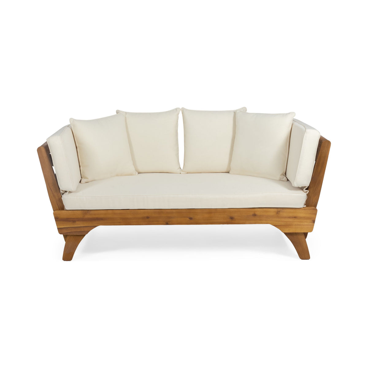 Outdoor Acacia Wood Expandable Daybed With Cushions