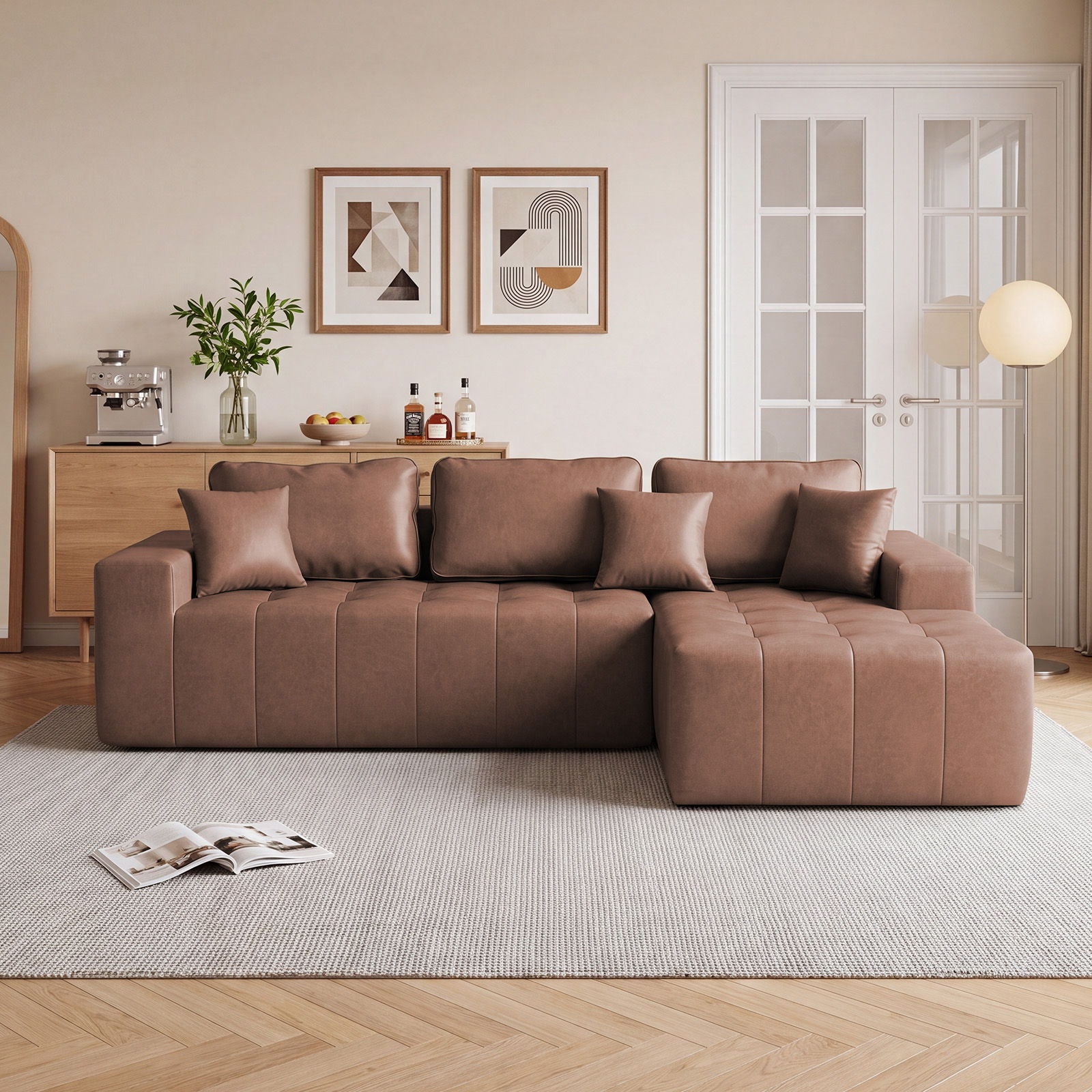 L - Shaped Corner Chaise Sofa Bed