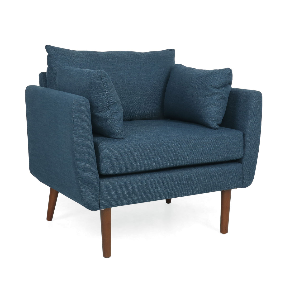 Luminate - Upholstered Fabric Club Chair With Tapered Legs And 2 Accent Pillows