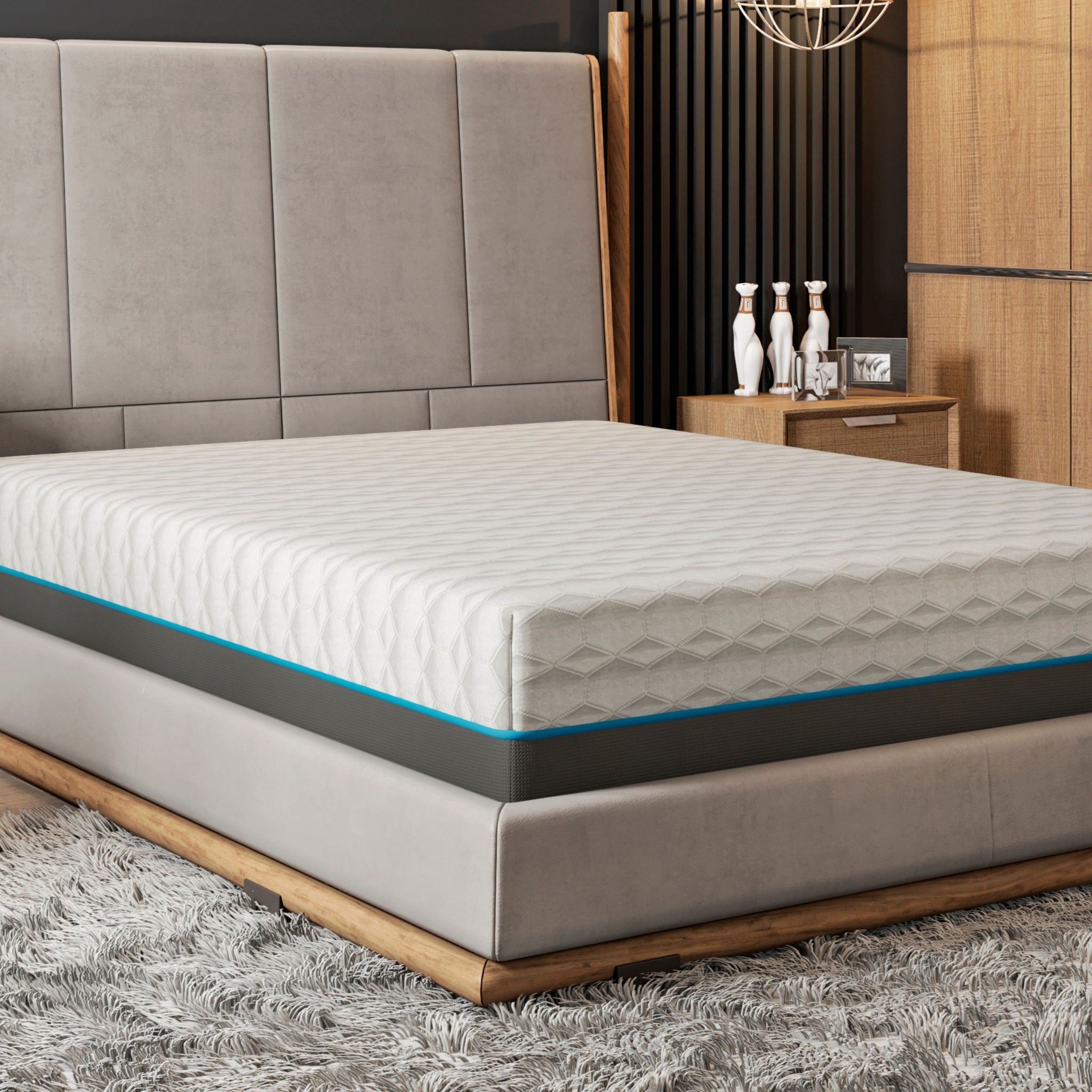 Copper Lux - 12" Soft Memory Foam Mattress With Phase Change Cooling Fabric