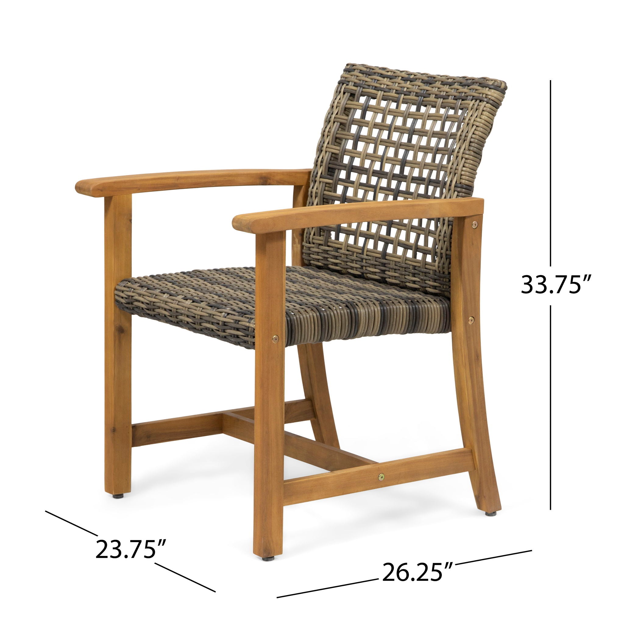 Outdoor Dining Chair Acacia Wood Frame (Set of 2)