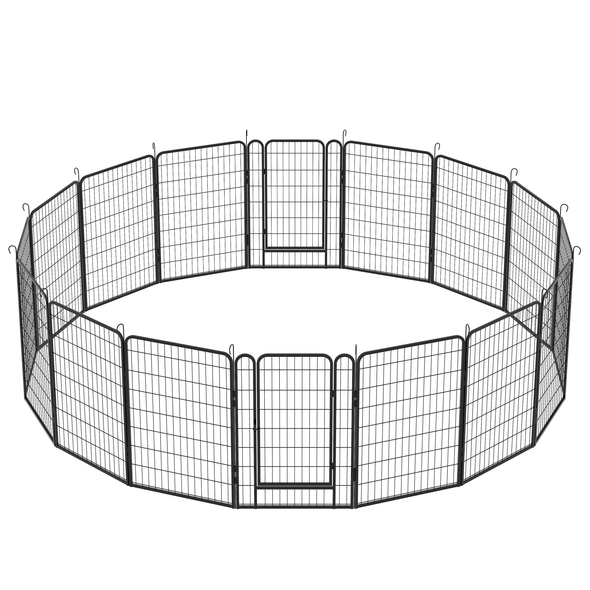 Heavy Duty Metal Playpen With Door, Dog Fence Pet Exercise Pen For Outdoor, Indoor