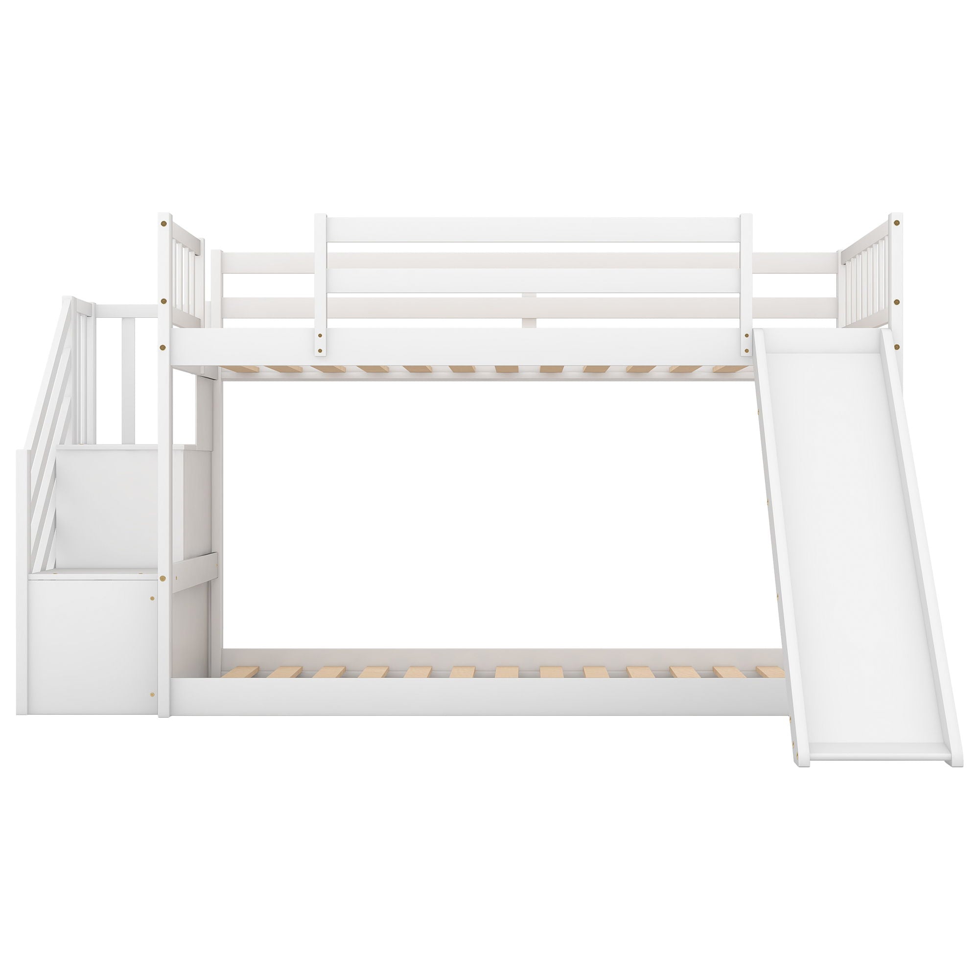 Bunk Bed With Convertible Slide And Stairway