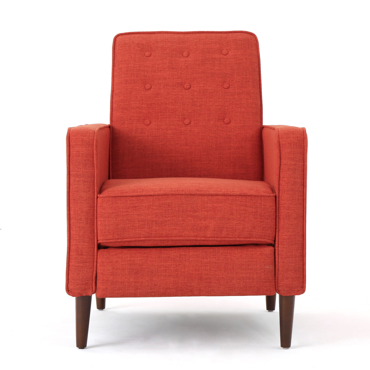 Mid-Century Modern Recliner With Button Tufted Waffle Stitch