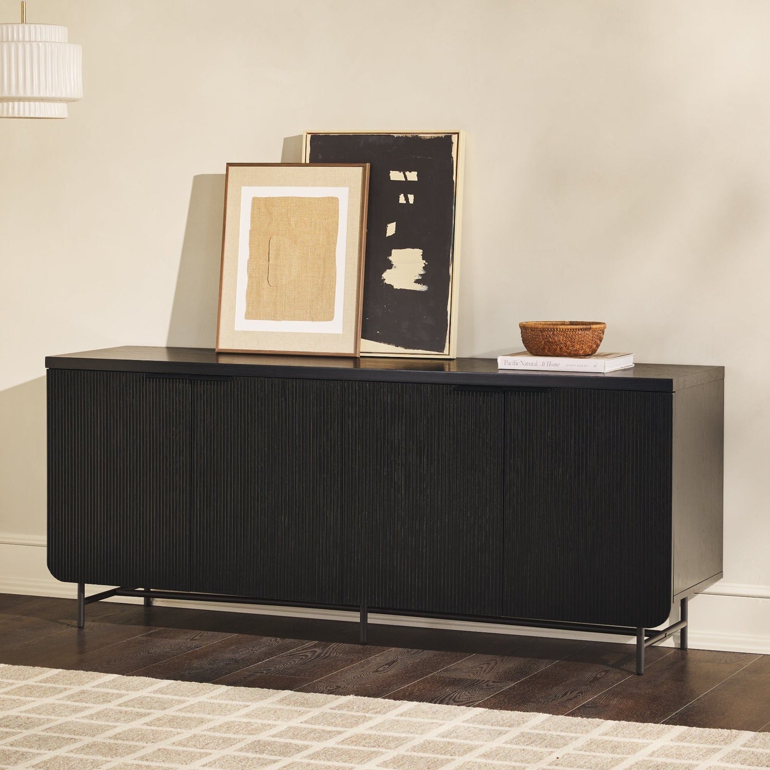 Modern Fluted Door Minimalist Storage Sideboard
