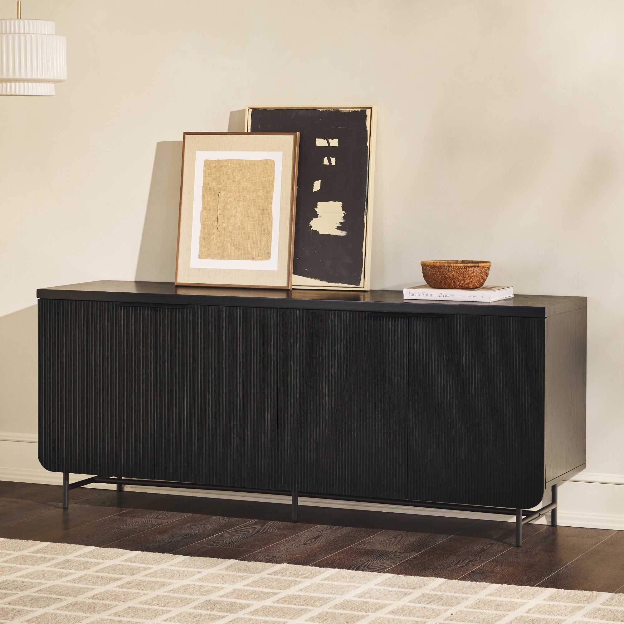 Scandi - Fluted Door Sideboard - Black