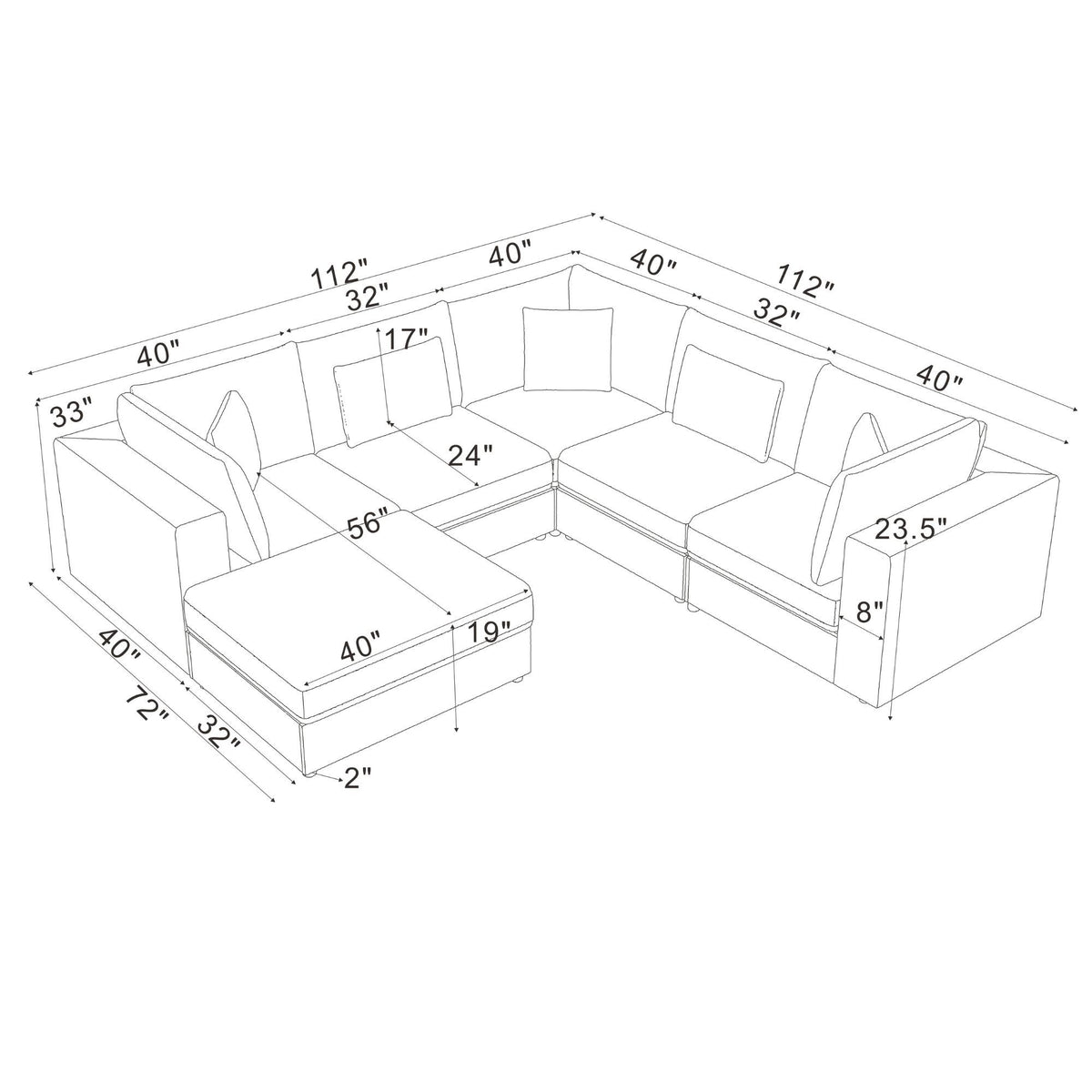 Upholstered Modular Sectional & Custom Configuration
