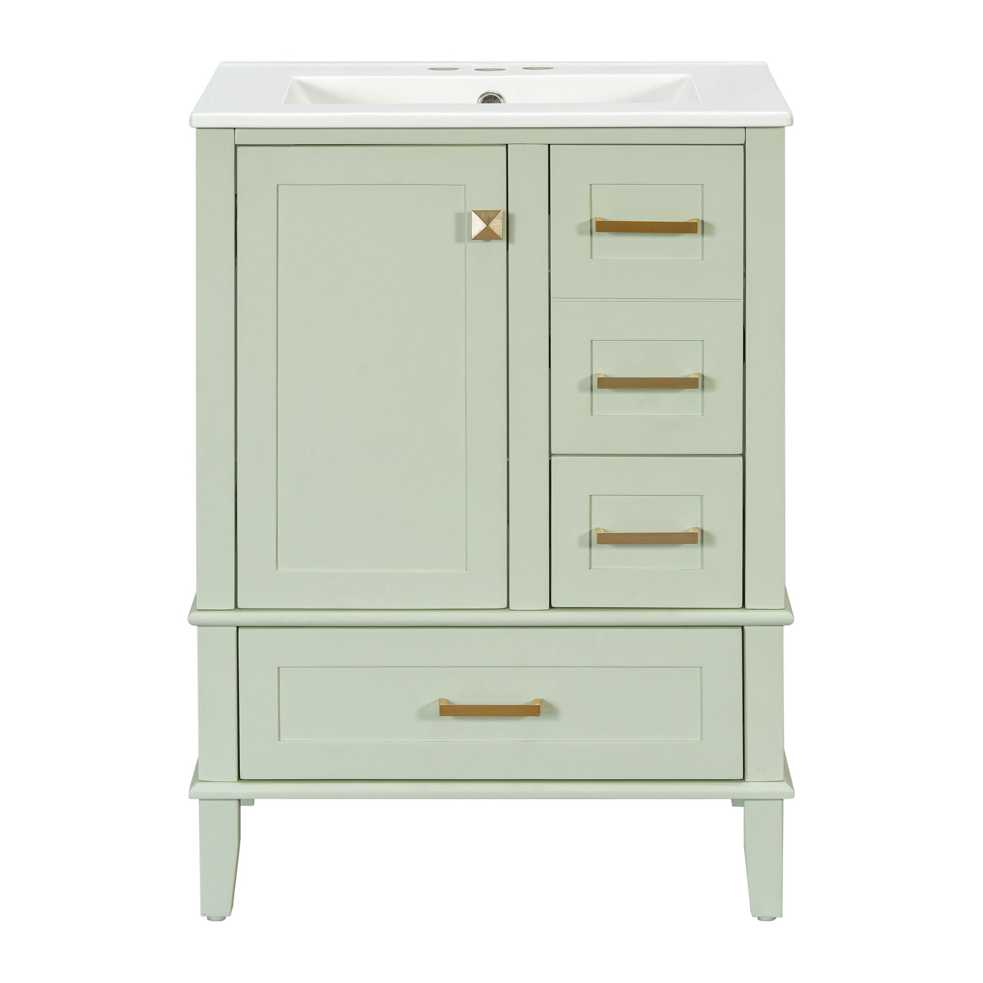 Bathroom Vanity, Modern Bathroom Cabinet With Sink Combo Set, Bathroom Storage Cabinet With A Soft Closing Door And 3 Drawers, Solid Wood Frame