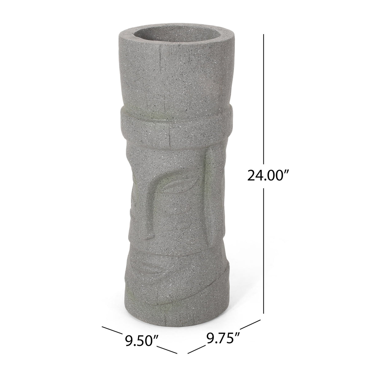 Classic Flower Planter With Magnesium Oxide Material - Stone Gray