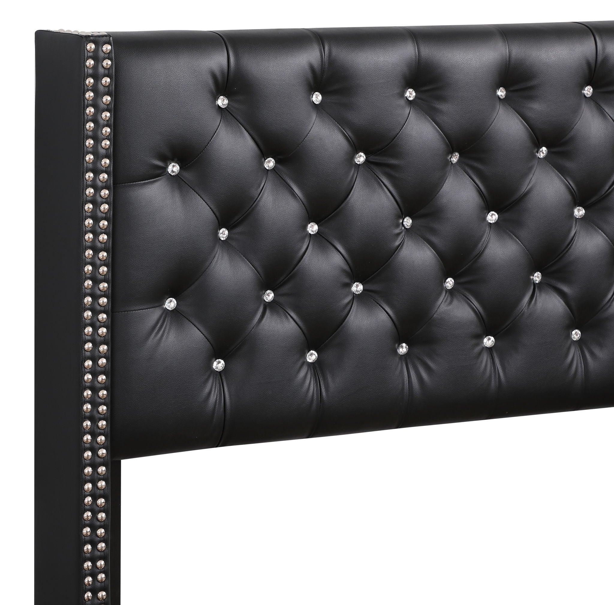 Queen Upholstered Bed - Black